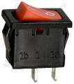 R19A-12BRBT-G, переключатель клавишный ON-OFF 250В 6А красный (аналог B100G-R SWR41)
